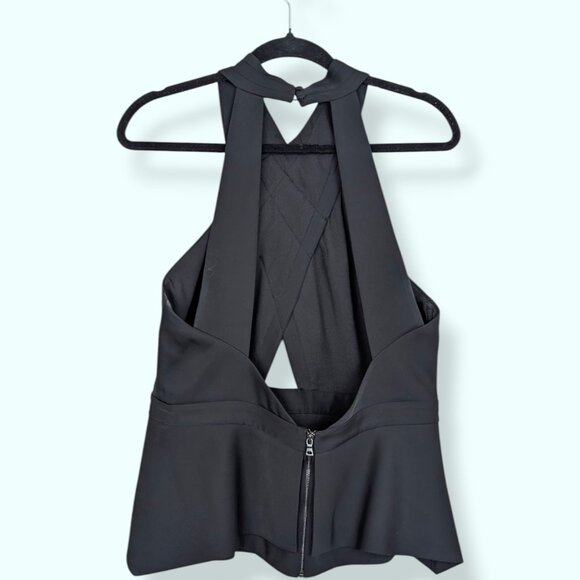 BCBGMaxazria Black Remmie Cut-Out Halter Top - Picture 6 of 10